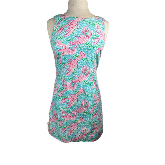 Lilly Pulitzer Delia Tie Lace Up Side Shift Dress Lobstah Roll Lobster Size 4 - Picture 2 of 14